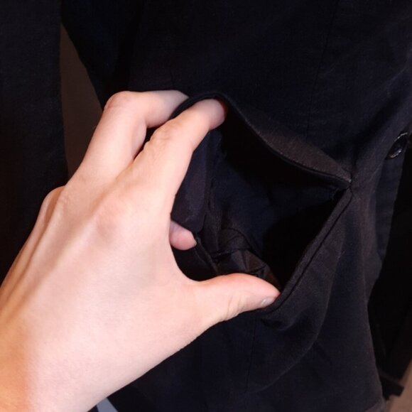 French Connection Linen Blazer Jacket  Black Fitted Size 6 Single Breasted - Picture 4 of 11